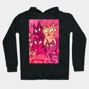 Painted Purple Cats Hoodie